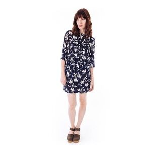 GANNI - Women's Maxwell Crepe High Neck Dress - Vanilla Ice Bell Flower